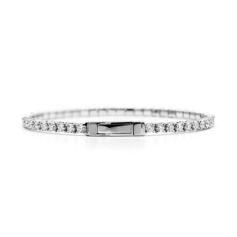 14K white gold Full Flex Diamond Bangle Bracelet 3 3/4 ct.tw - alternate view 4