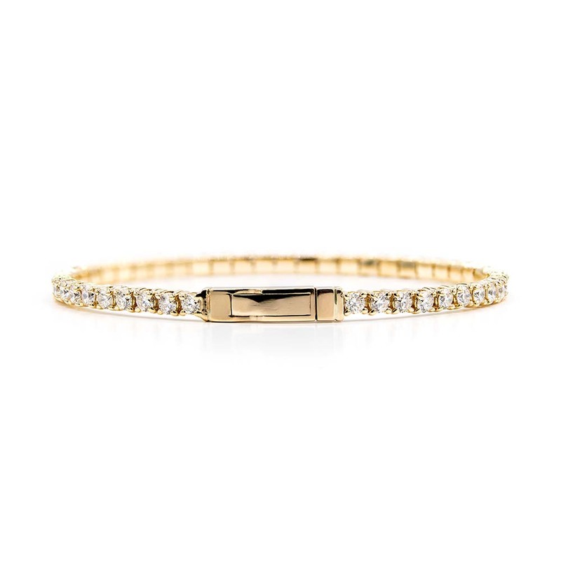 14K white gold Full Flex Diamond Bangle Bracelet 3 3/4 ct.tw - alternate view 5