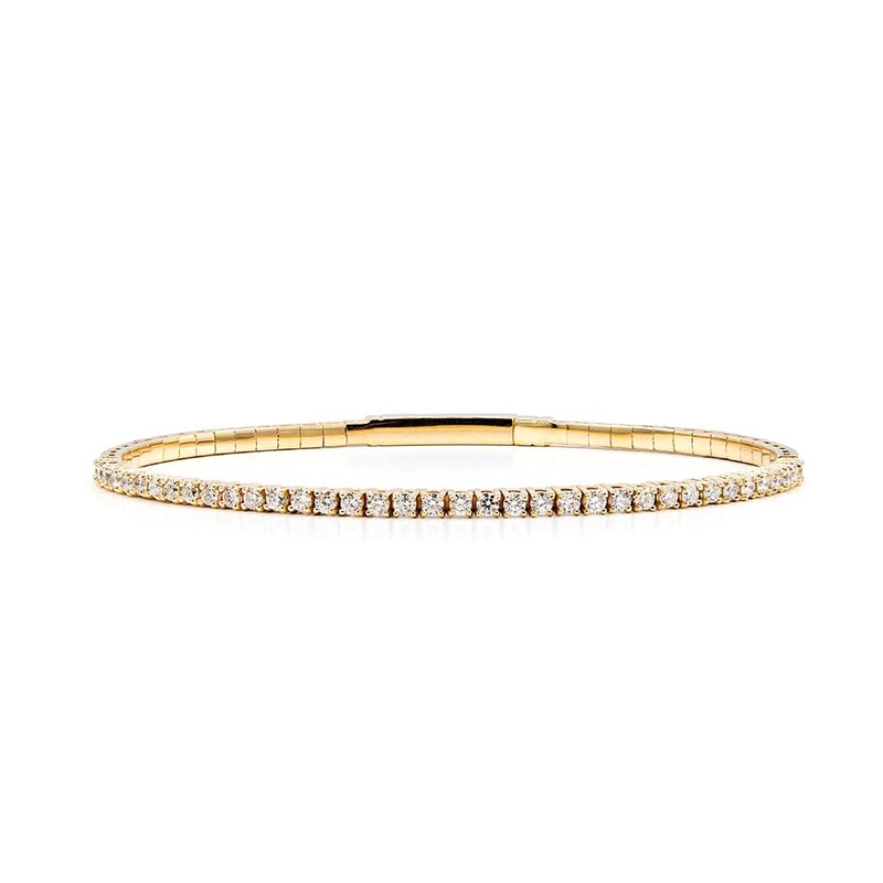 14K white gold Half Bangle Diamond Tennis Bracelet 7/8 ct.tw - main view