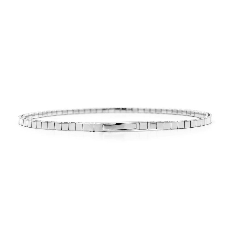 14K white gold Half Bangle Diamond Tennis Bracelet 7/8 ct.tw - alternate view 5