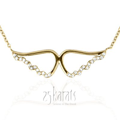 14K Gold Diamond Angel Wings Pendant (0.15 ct. tw.) - view 5