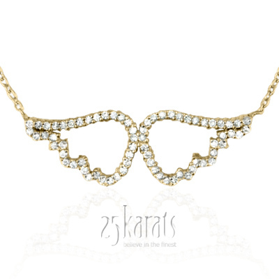 14K Gold Diamond Angel Wings Pendant (0.30ct. tw.) - view 3 of 6