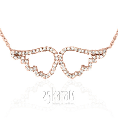 14K Gold Diamond Angel Wings Pendant (0.30ct. tw.) - view 5