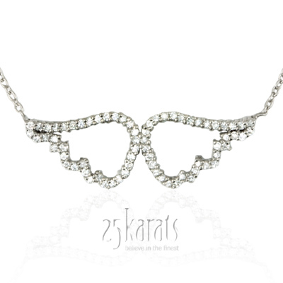 14K Gold Diamond Angel Wings Pendant (0.30ct. tw.) - view 1