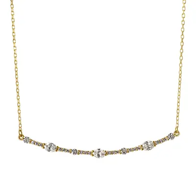 Oval Round Diamond Bar Necklace 1/2 ct.tw - view 1 of 2