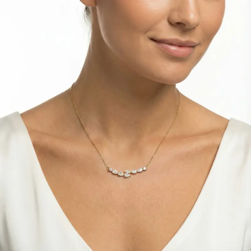 14K white gold Live Like Water Diamond Necklace 1 ct.tw - alternate view 2