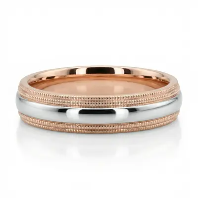 Double Milgrain Basic Design Wedding Band  - view 5 thumbnail