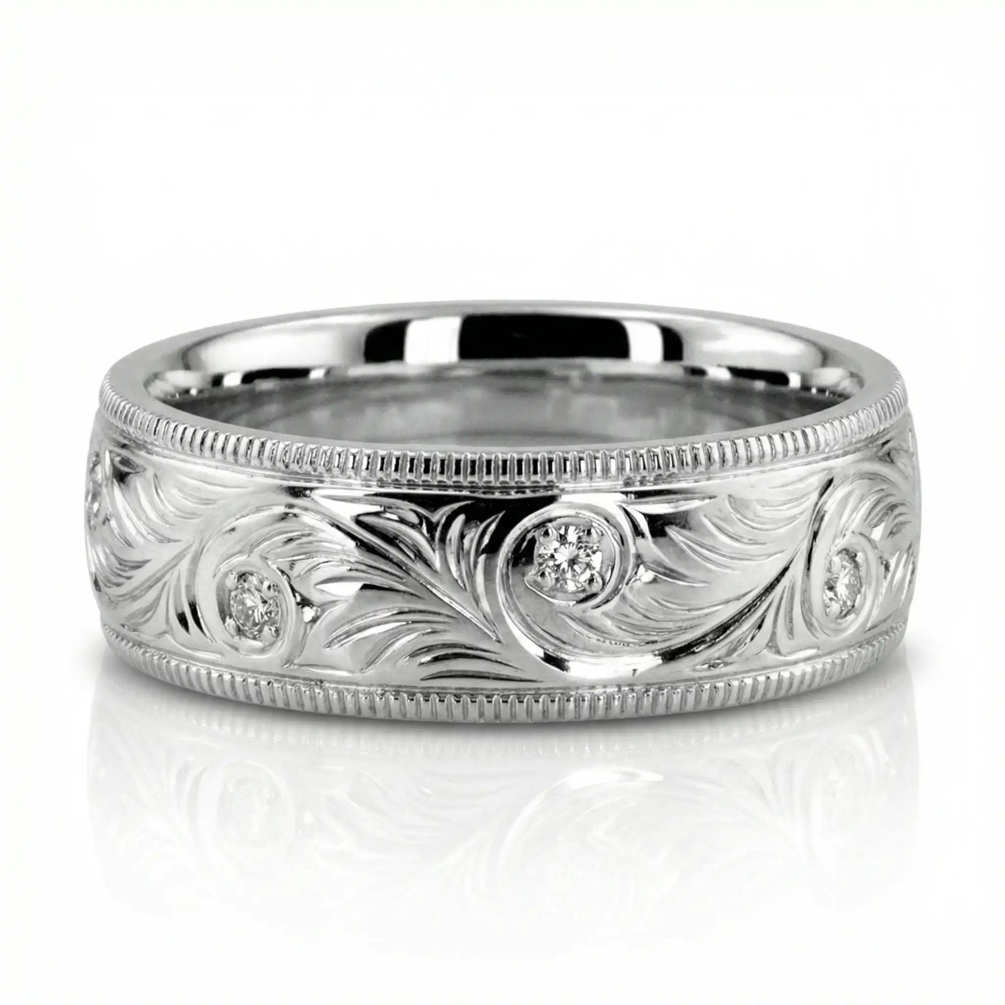Fashionable Diamond Wedding Band - view 1