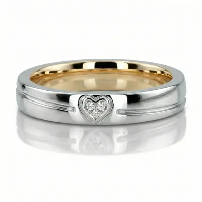 Color Duo Contemporary Diamond Wedding Ring - view 6 thumbnail