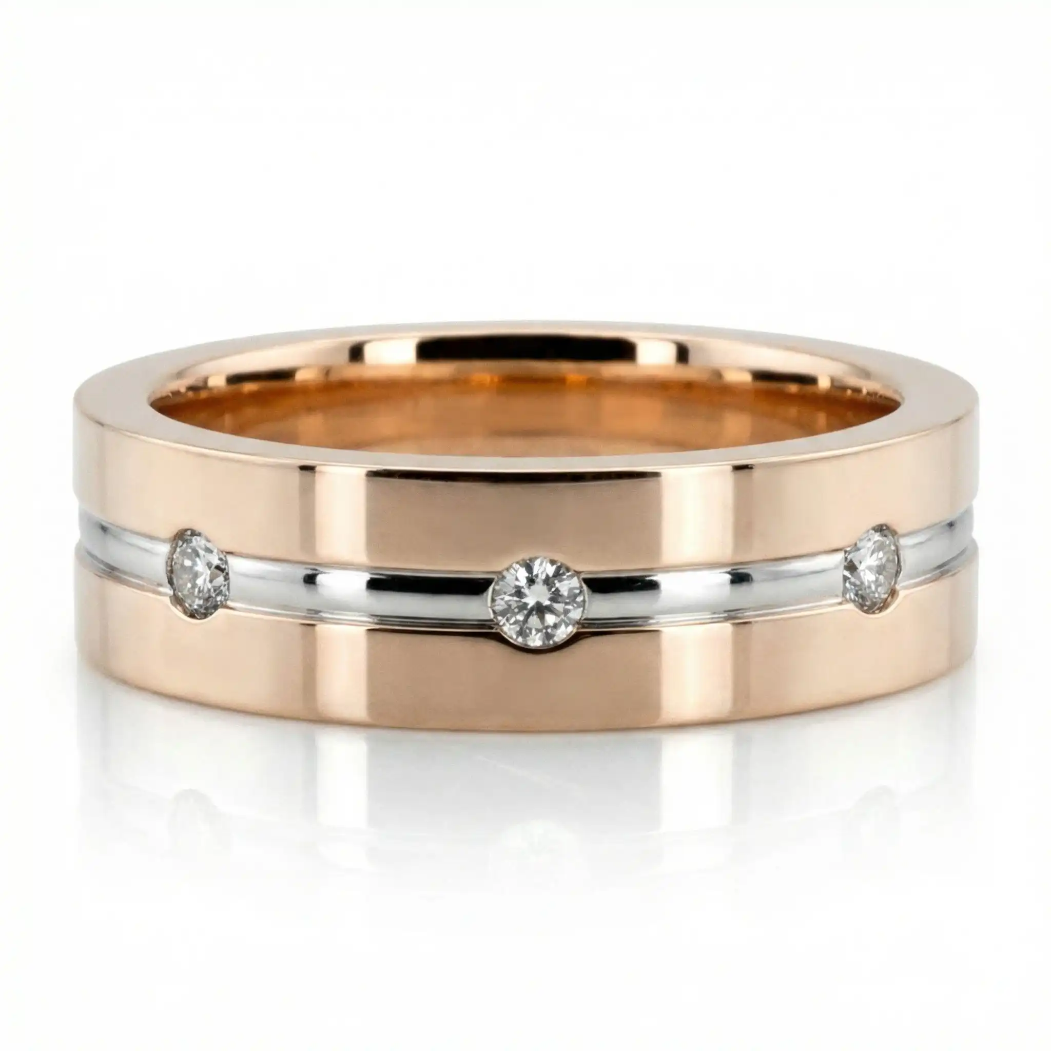 Flat Diamond Wedding Band 2 - view 2