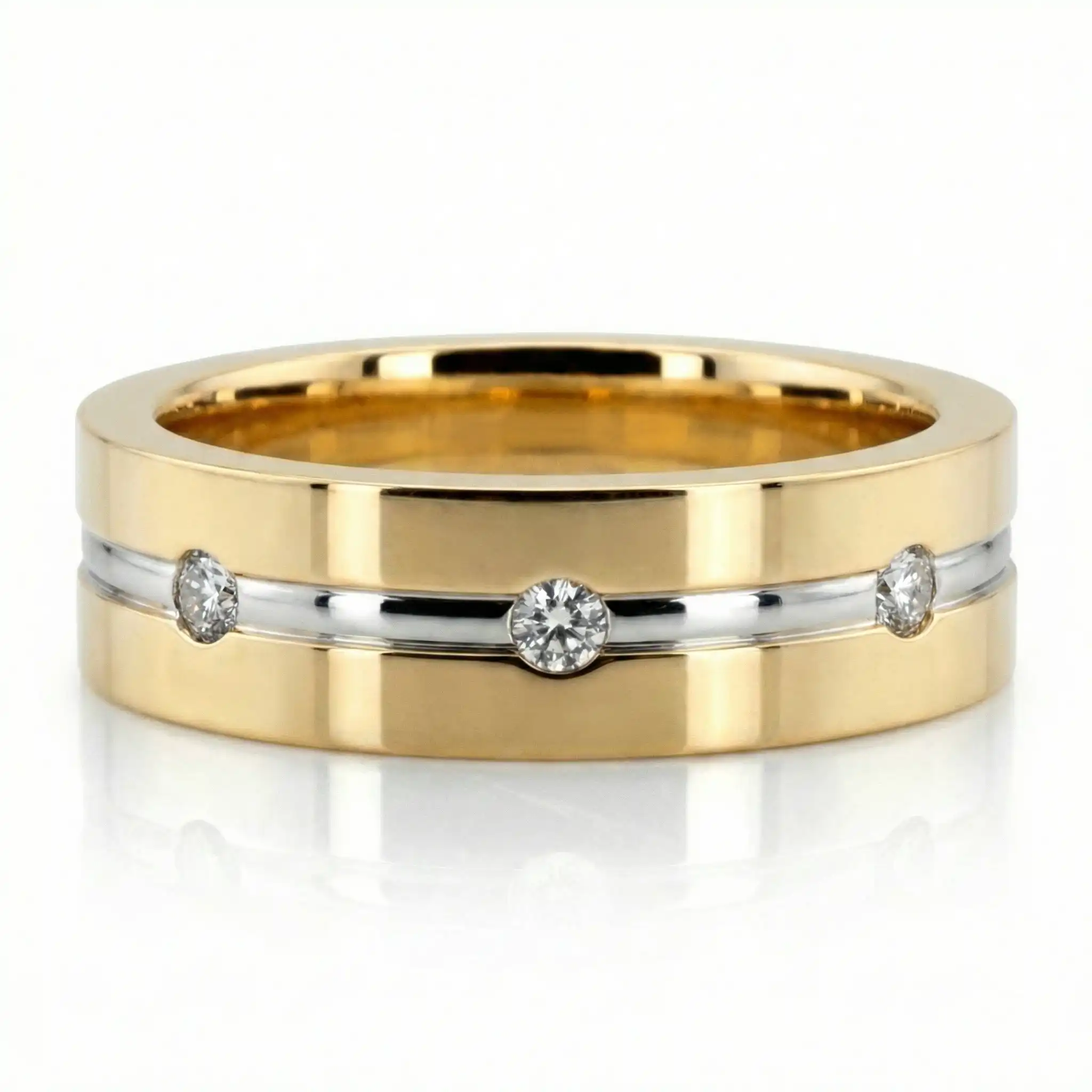 Flat Diamond Wedding Band 2 - view 3