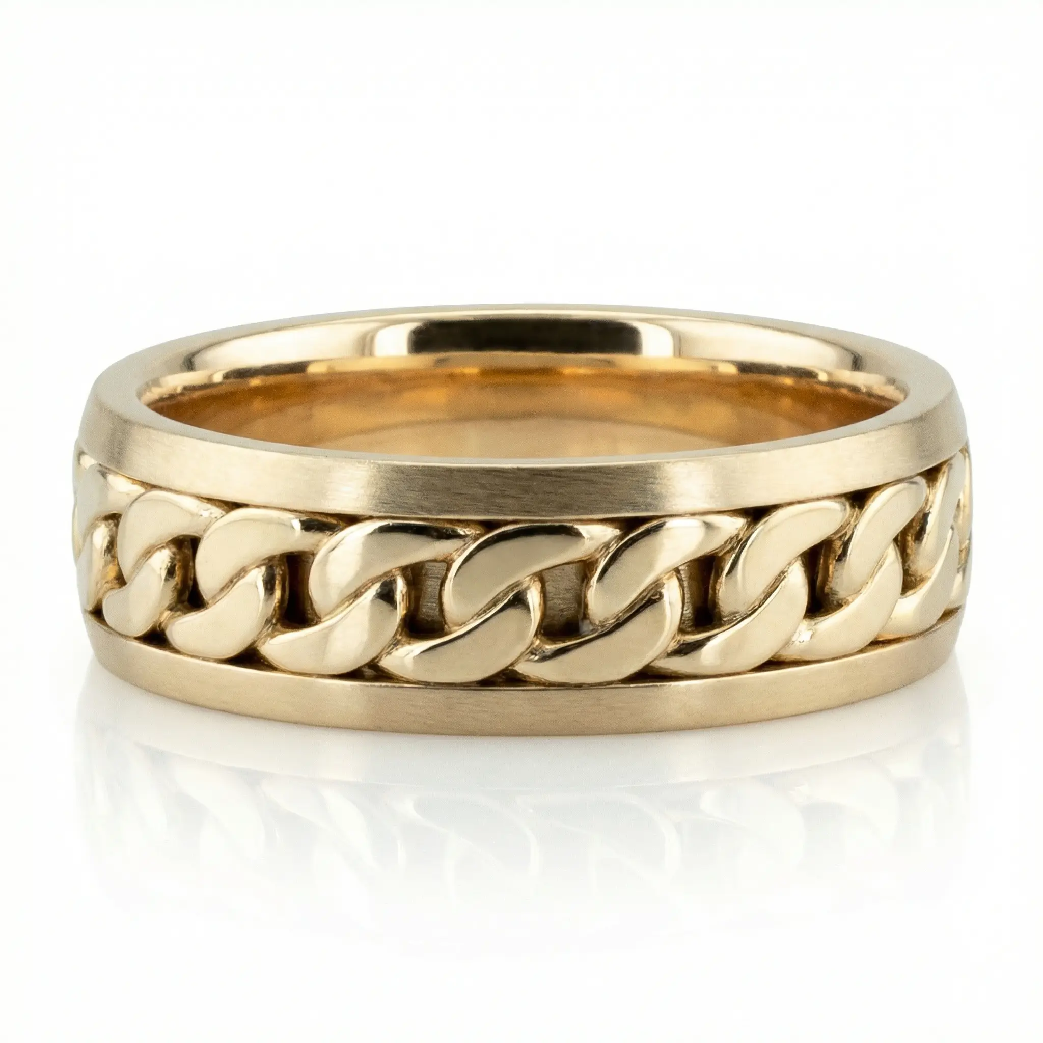 Gorgeous Chain Braid Handmade Wedding Band - view 3