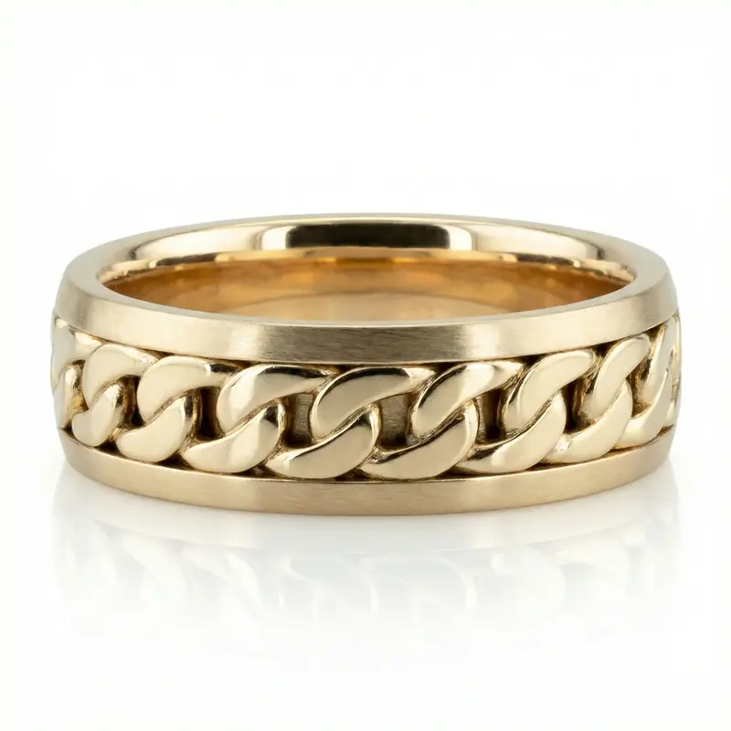 10K yellow gold 8mm. same as picture hand-made-hand-woven-wedding-band - alternate view 2