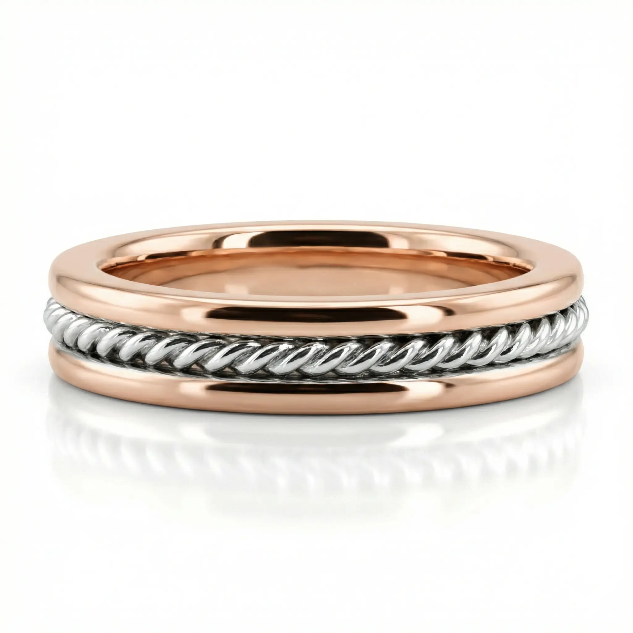 Single Braid Handcrafted Wedding Ring - view 3