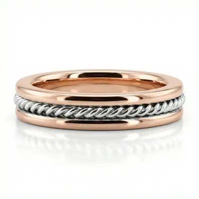 Single Braid Handcrafted Wedding Ring - view 3 thumbnail