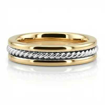 Single Braid Handcrafted Wedding Ring - view 2 thumbnail