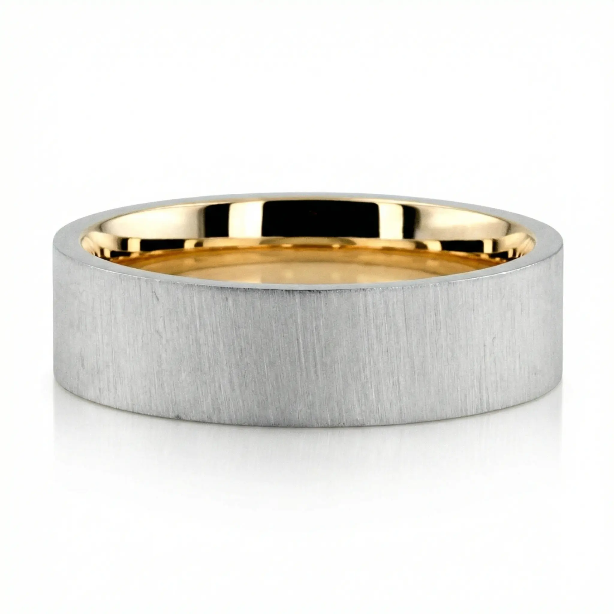 Kite Set Princess Cut Diamond Color Duo Two Tone Wedding Band Set - view 2