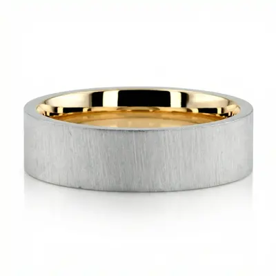 Kite Set Princess Cut Diamond Color Duo Two Tone Wedding Band Set - view 2 of 2