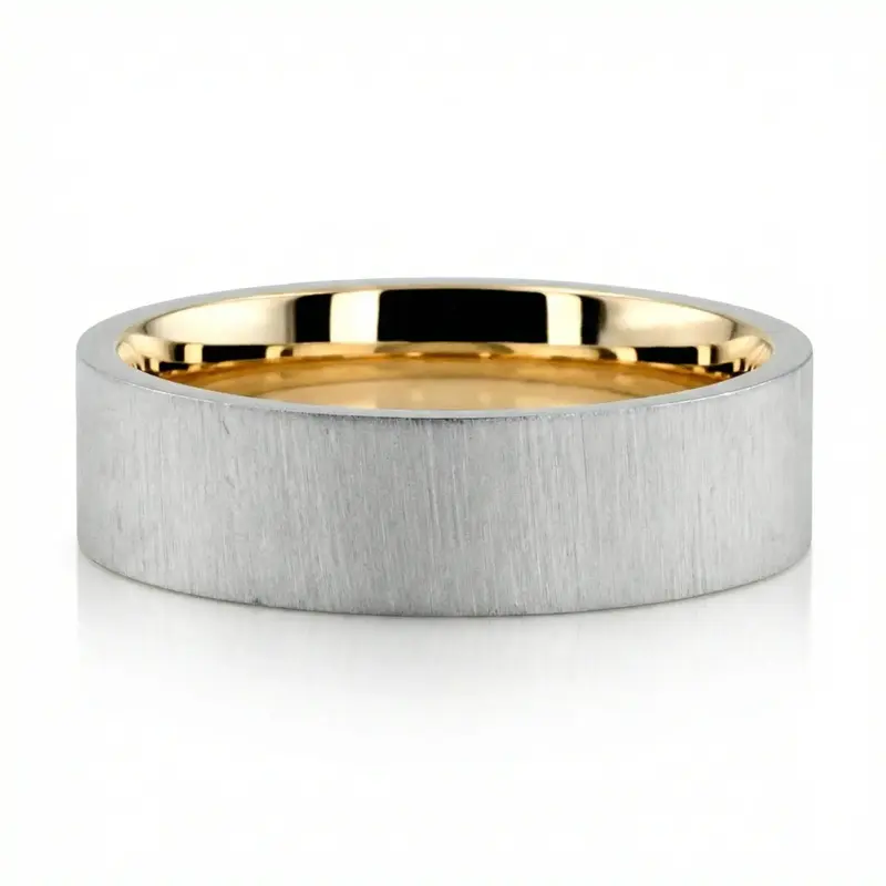 plat kite-set-satin-finish-two-tone-wedding-band-set - alternate view 4