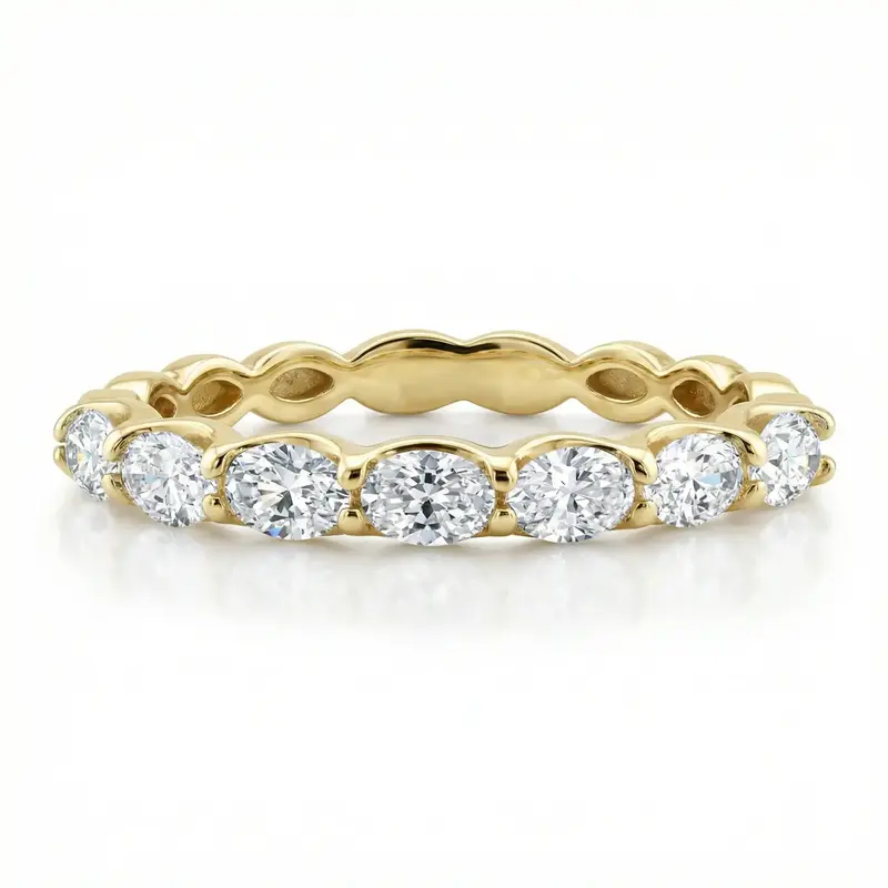 14K white gold Fashionable Oval Diamond Anniversary Seven Stone Band (1/2 ct. tw.) - main view