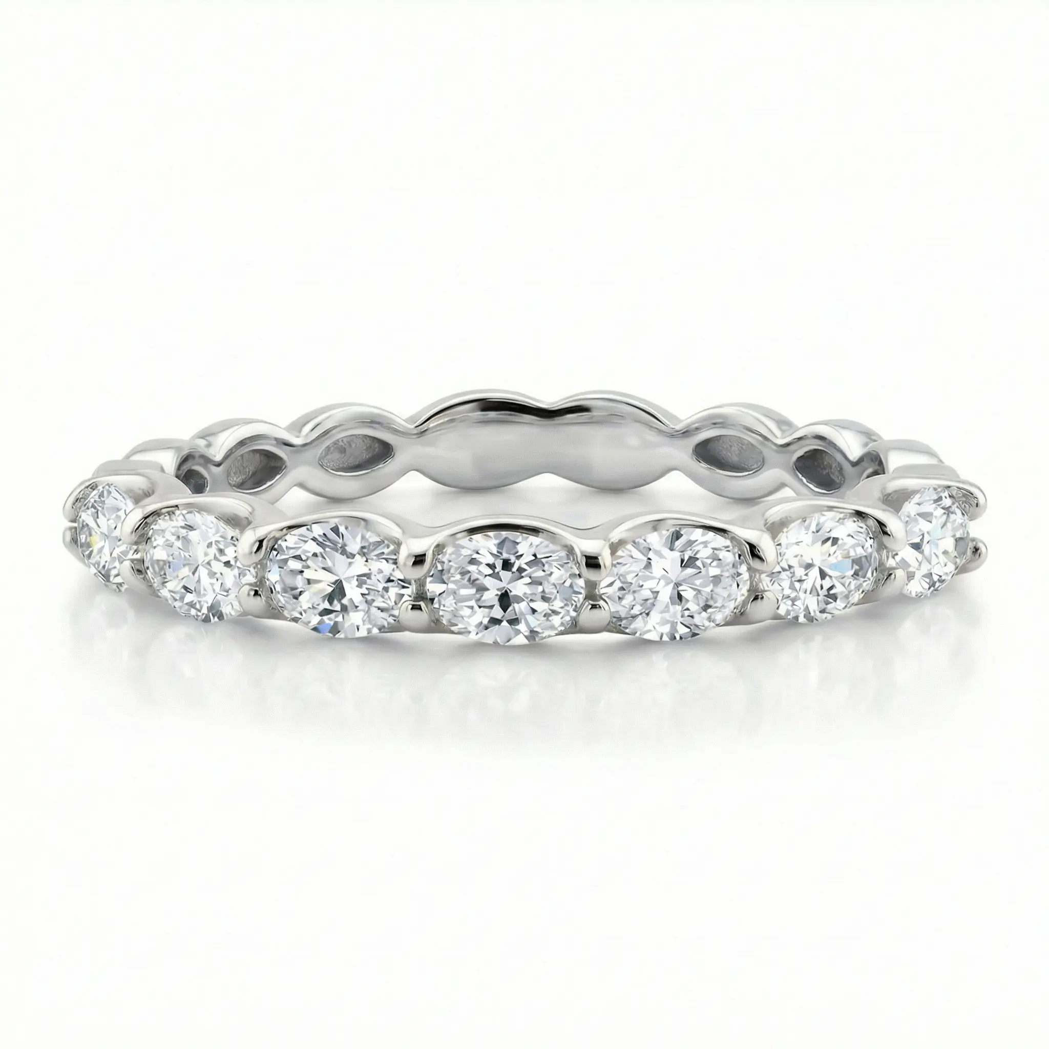 Fashionable Oval Diamond Anniversary Seven Stone Band (1/2 ct. tw.) - view 2