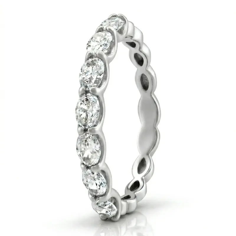 14K white gold Fashionable Oval Diamond Anniversary Seven Stone Band (1/2 ct. tw.) - alternate view 4