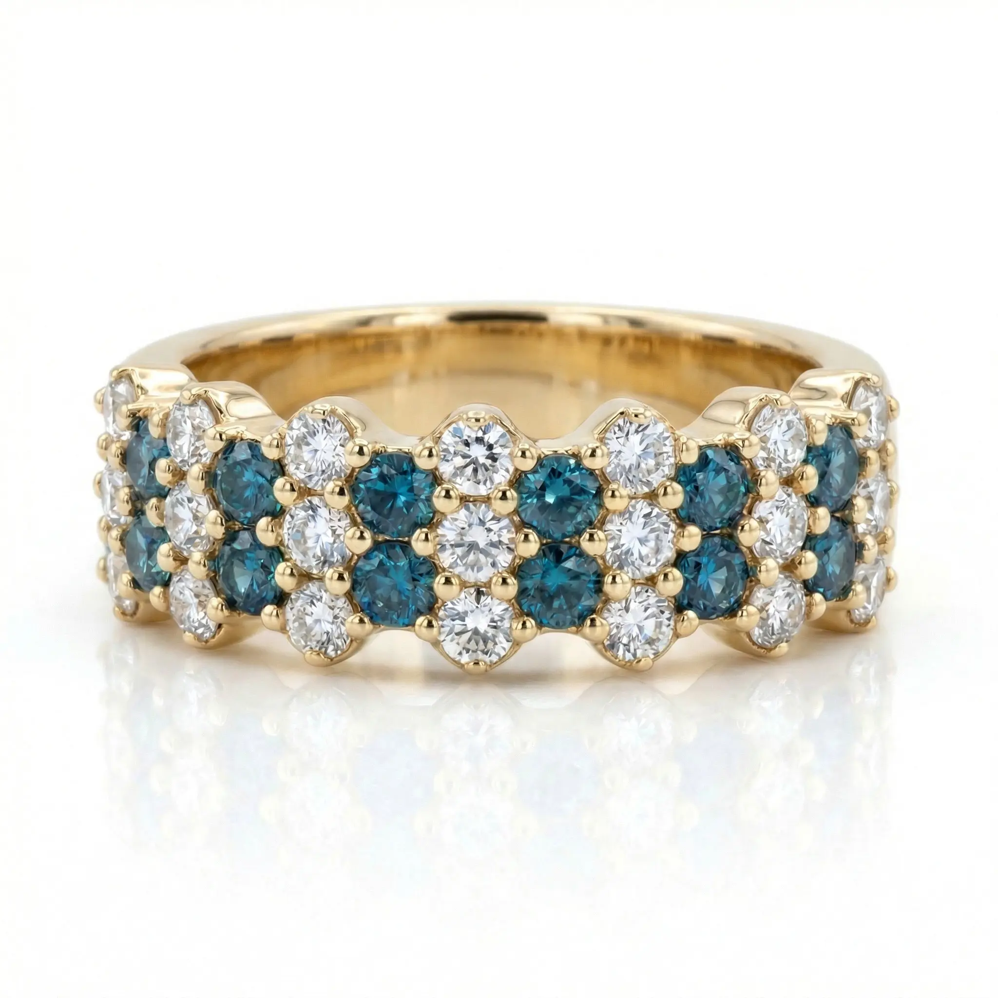 Floating Style Topaz & Diamond Alternating Anniversary Band - view 1