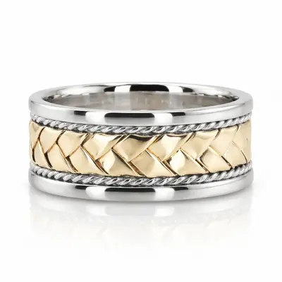 Braided Two-Tone Handmade Wedding Ring  - view 3 thumbnail