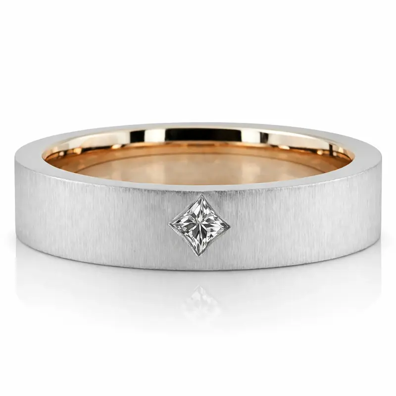 plat kite-set-satin-finish-two-tone-wedding-band-set - alternate view 2