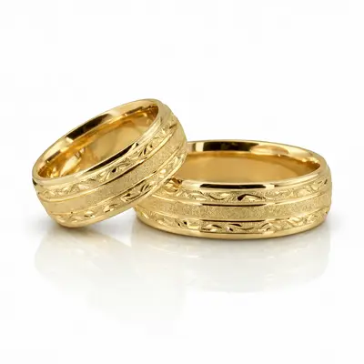 Exclusive Floral Design Wedding Rings Sets thumbnail 3