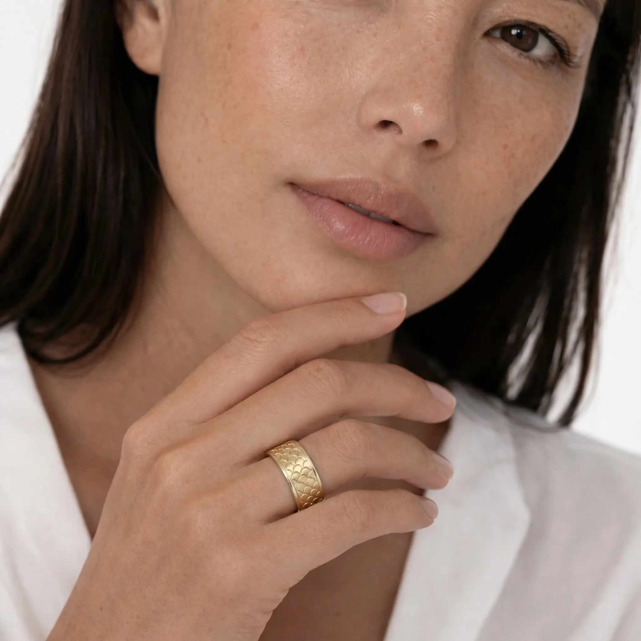 Fish Scale Style Wedding Ring - view 2