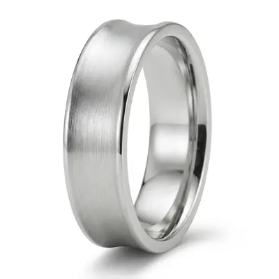 14K all white gold 7mm. satin diamond-cut-wedding-band - alternate view 3 thumbnail