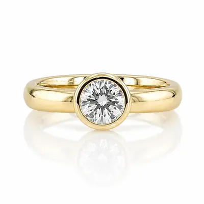 Bezel set Round Solitaire  Diamond Engagement Ring (1.50 ct.)