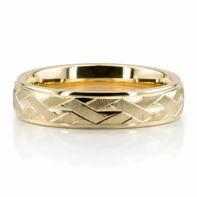 Chain Motif Fancy Carved Wedding Band  - view 2 thumbnail