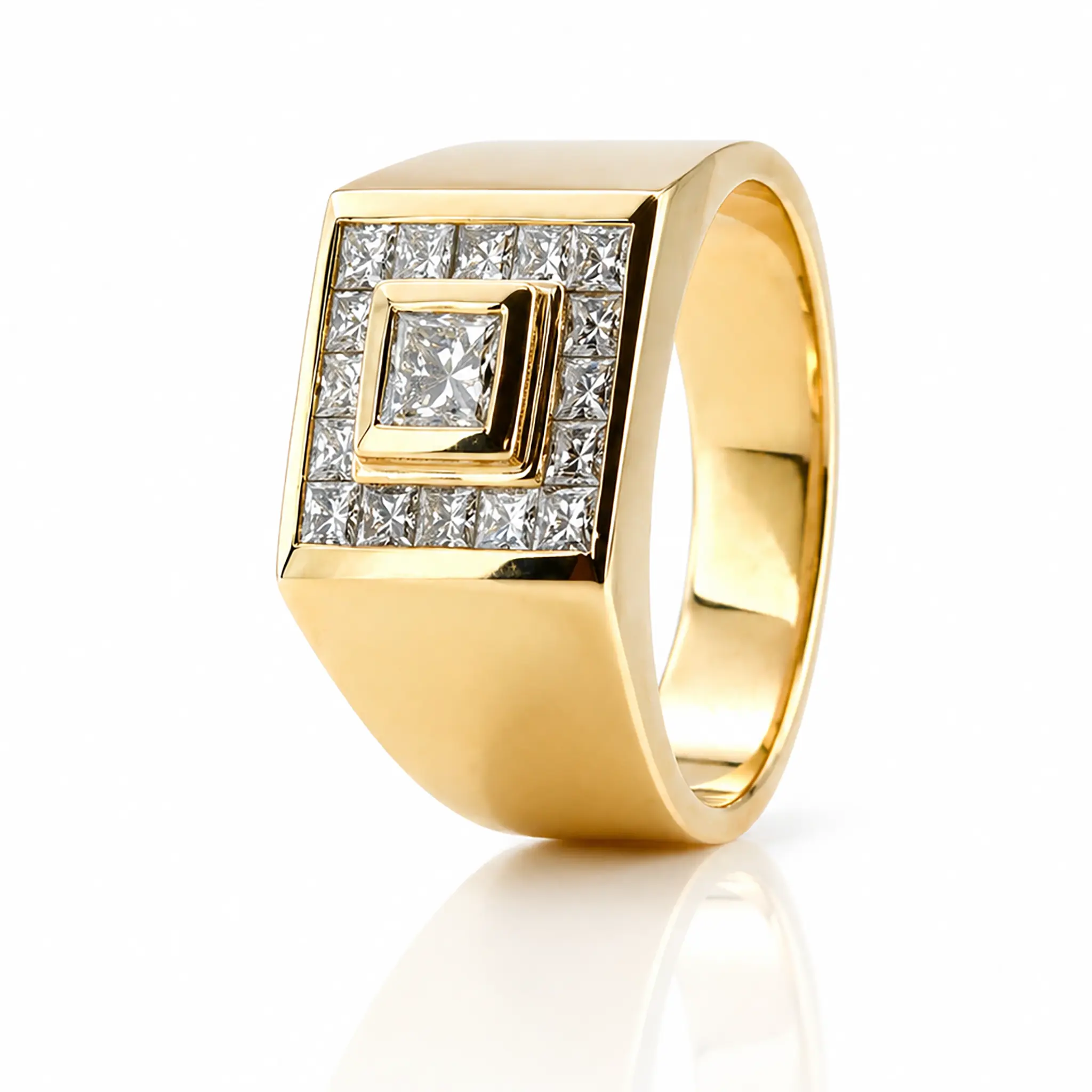 1.62 ct. Princess Cut Channel Set Mens Diamond  Ring - view 1