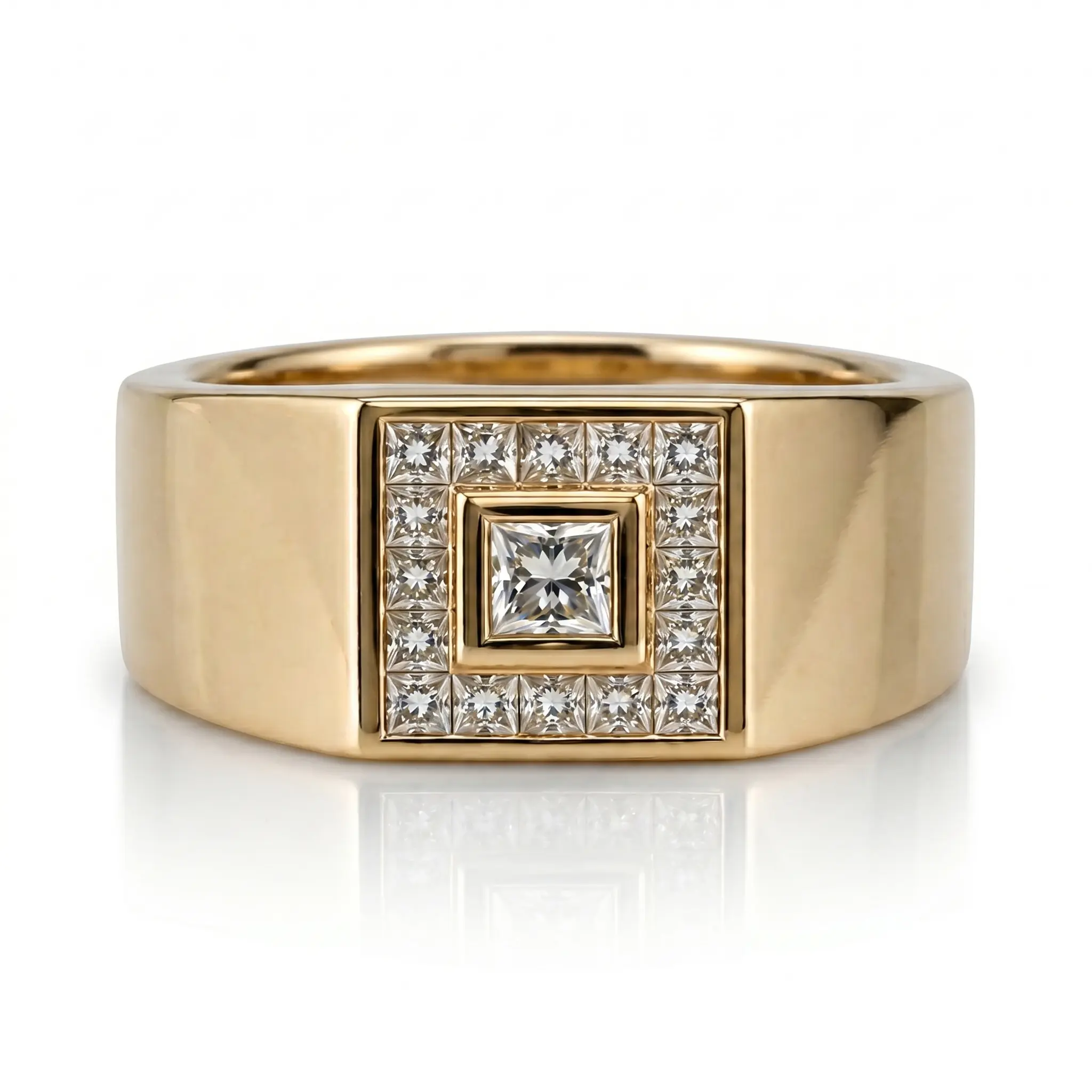 1.62 ct. Princess Cut Channel Set Mens Diamond  Ring - view 2