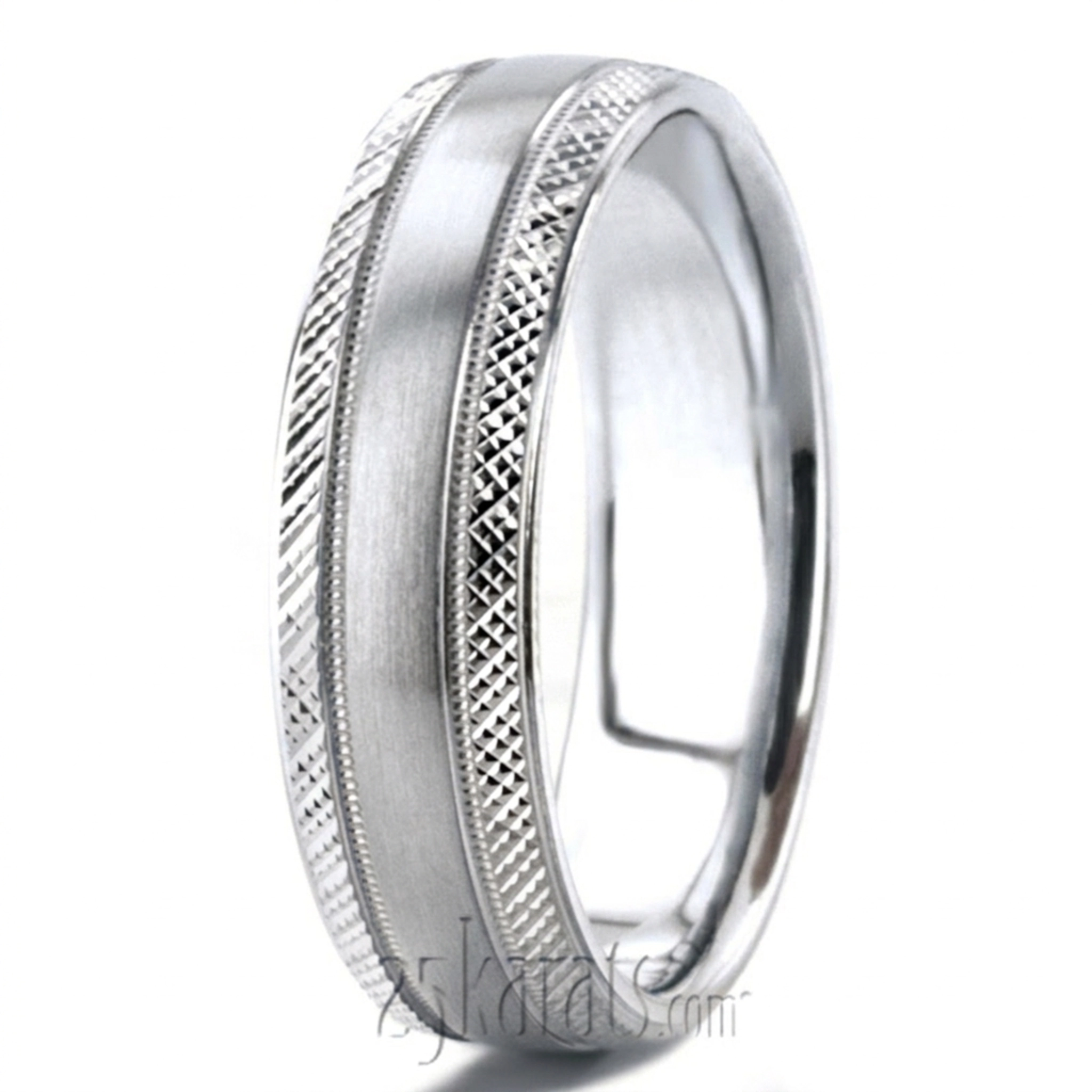 10K white gold 7mm. satin designer-wedding-band - alternate view 4
