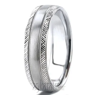 10K white gold 7mm. satin designer-wedding-band - alternate view 4 thumbnail