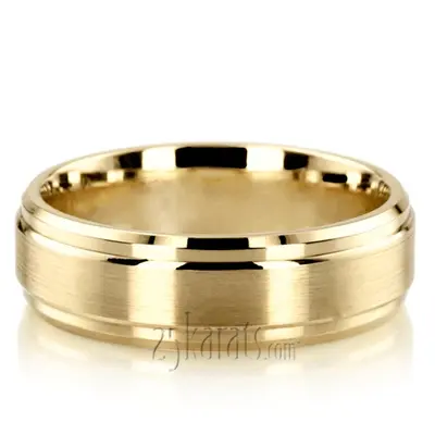 Double Bevel Edge 7mm Wide Men's Wedding Ring - view 3 of 4