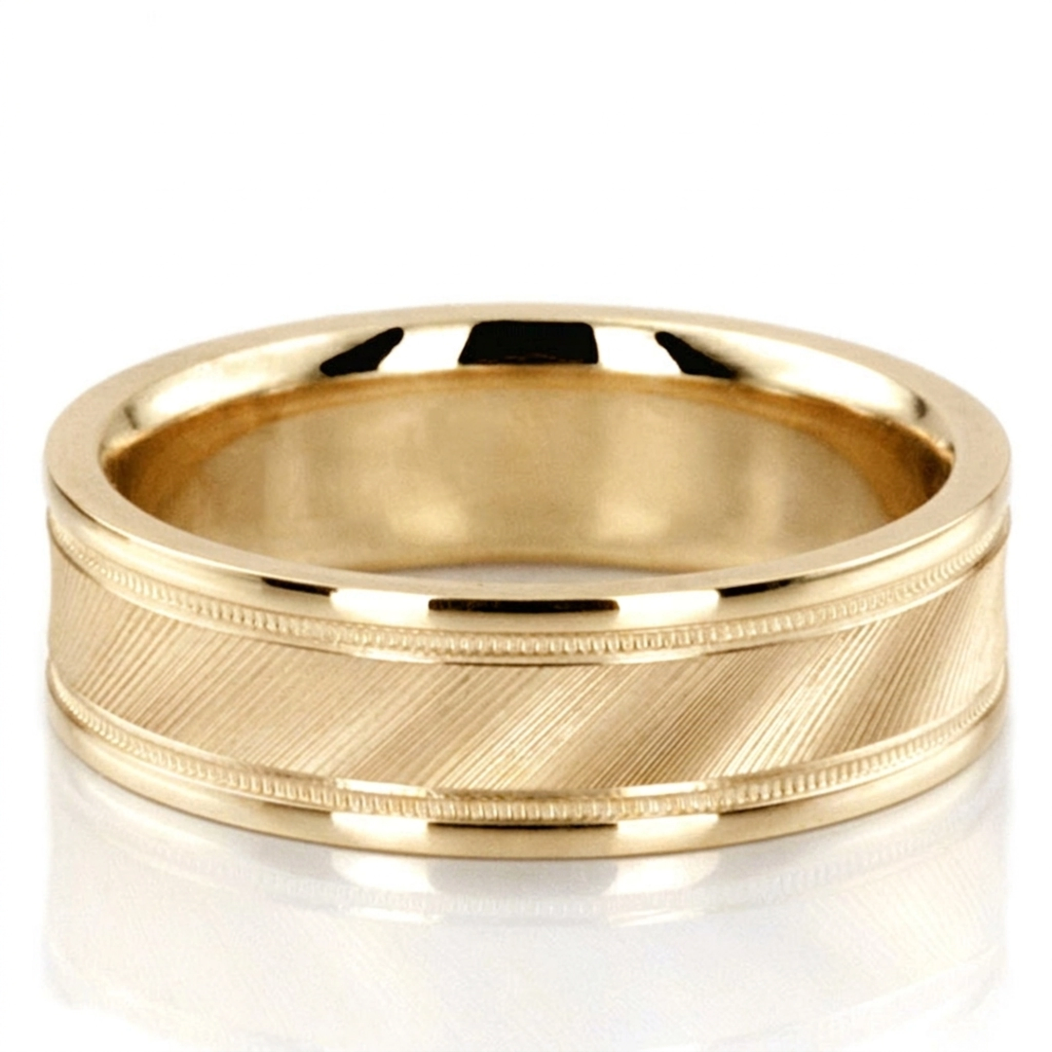 10K yellow gold 6.5mm high polish designer-wedding-ring - alternate view 3