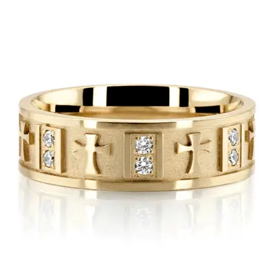 Cross Accent Diamond Wedding Ring - view 5 of 6