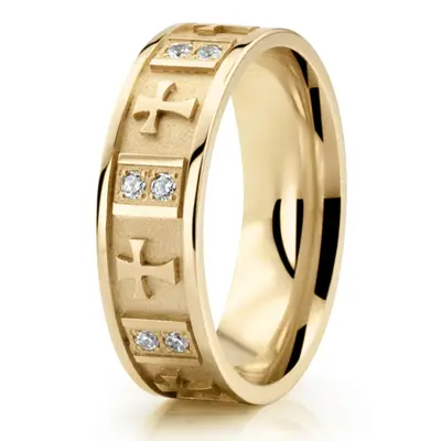 Cross Accent Diamond Wedding Ring - view 6 of 6