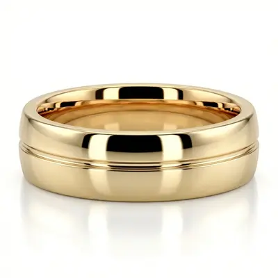 Color Duo Contemporary Simple Line Wedding Band - view 2 of 2