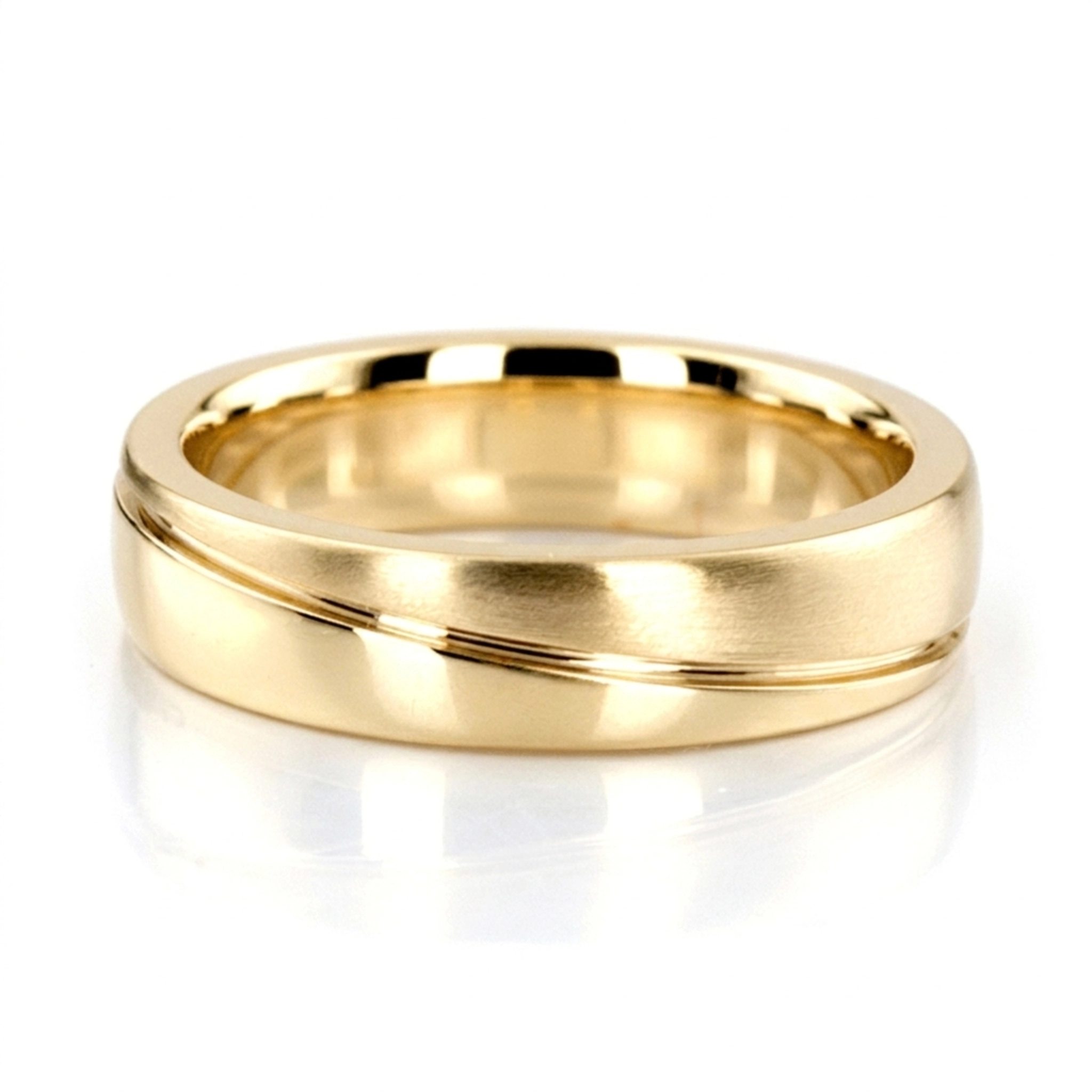 Stylish Diagonal Diamond Wedding Ring - view 2