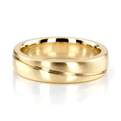 Stylish Diagonal Diamond Wedding Ring - view 2 thumbnail