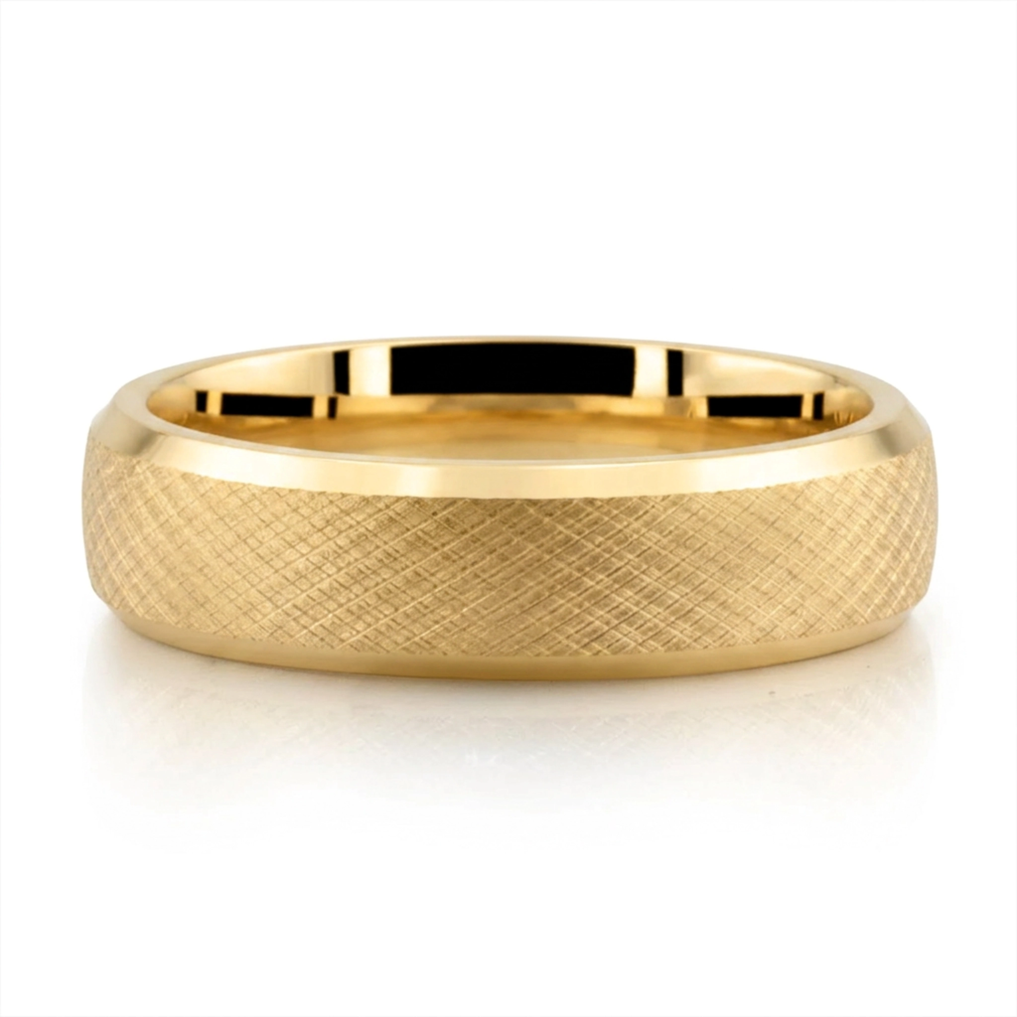10K yellow gold 6mm. same as picture Weave Design Unisex Wedding Ring - main view