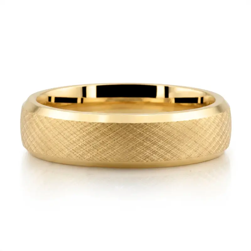 10K yellow gold 6mm. same as picture Weave Design Unisex Wedding Ring - main view