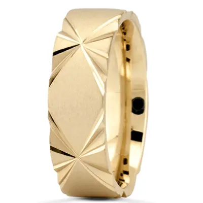 Symmetrical Triangle Cut Wedding Band - view 2 of 2
