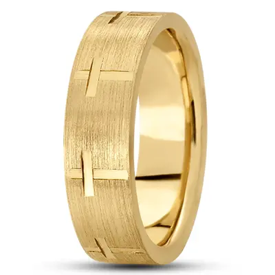 Christian Cross Cut Wedding Ring  - view 2 of 2