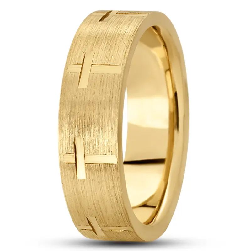 platinum 7mm. same as picture basic-carved-religious-wedding-ring - alternate view 2